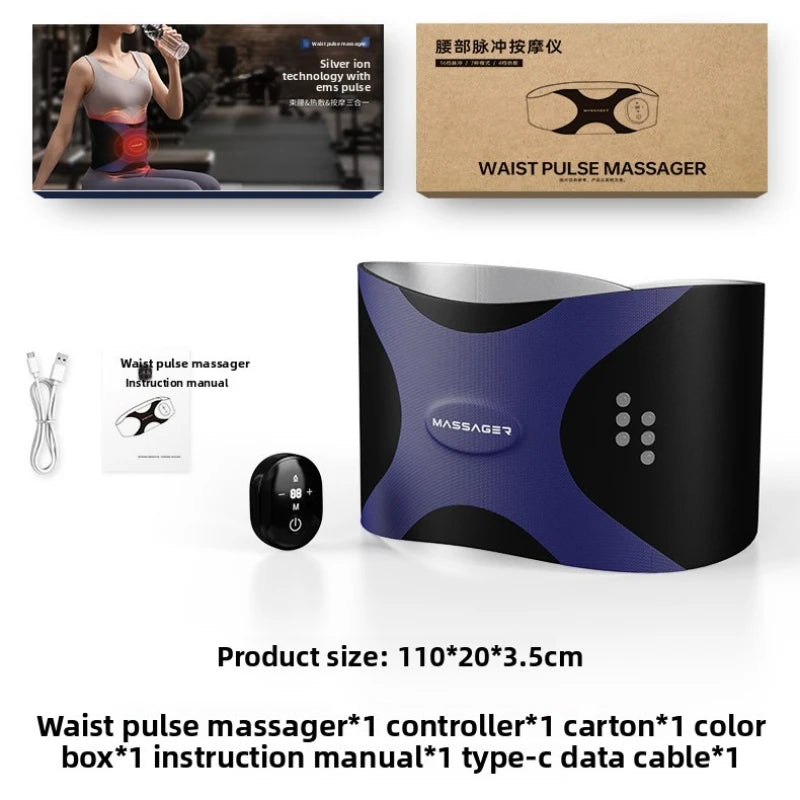 Massage belt heating burst sweat pulse lazy sports hot compress abdominal lumbar massager waist massager