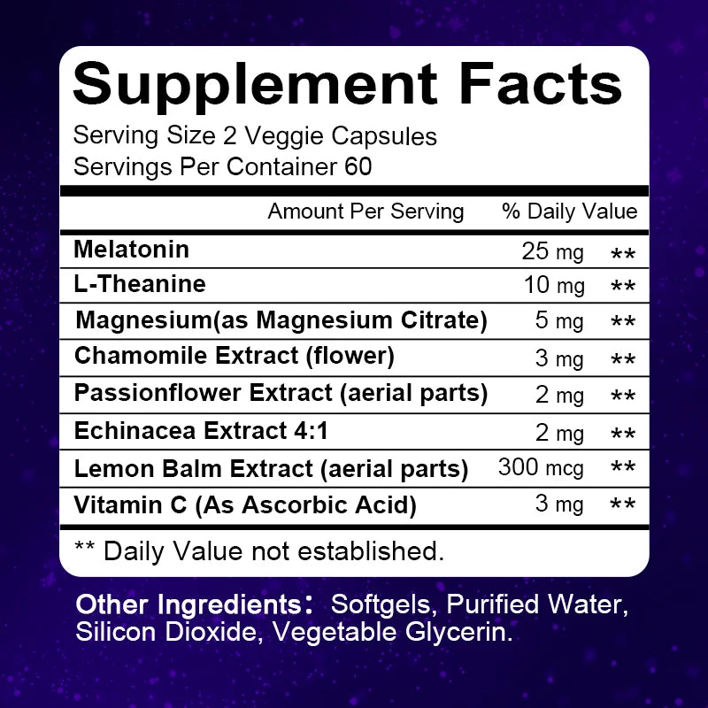 Melatonin 25mg Capsules Improve Sleep Quality Reliev Stress Sleep 120 Capsules