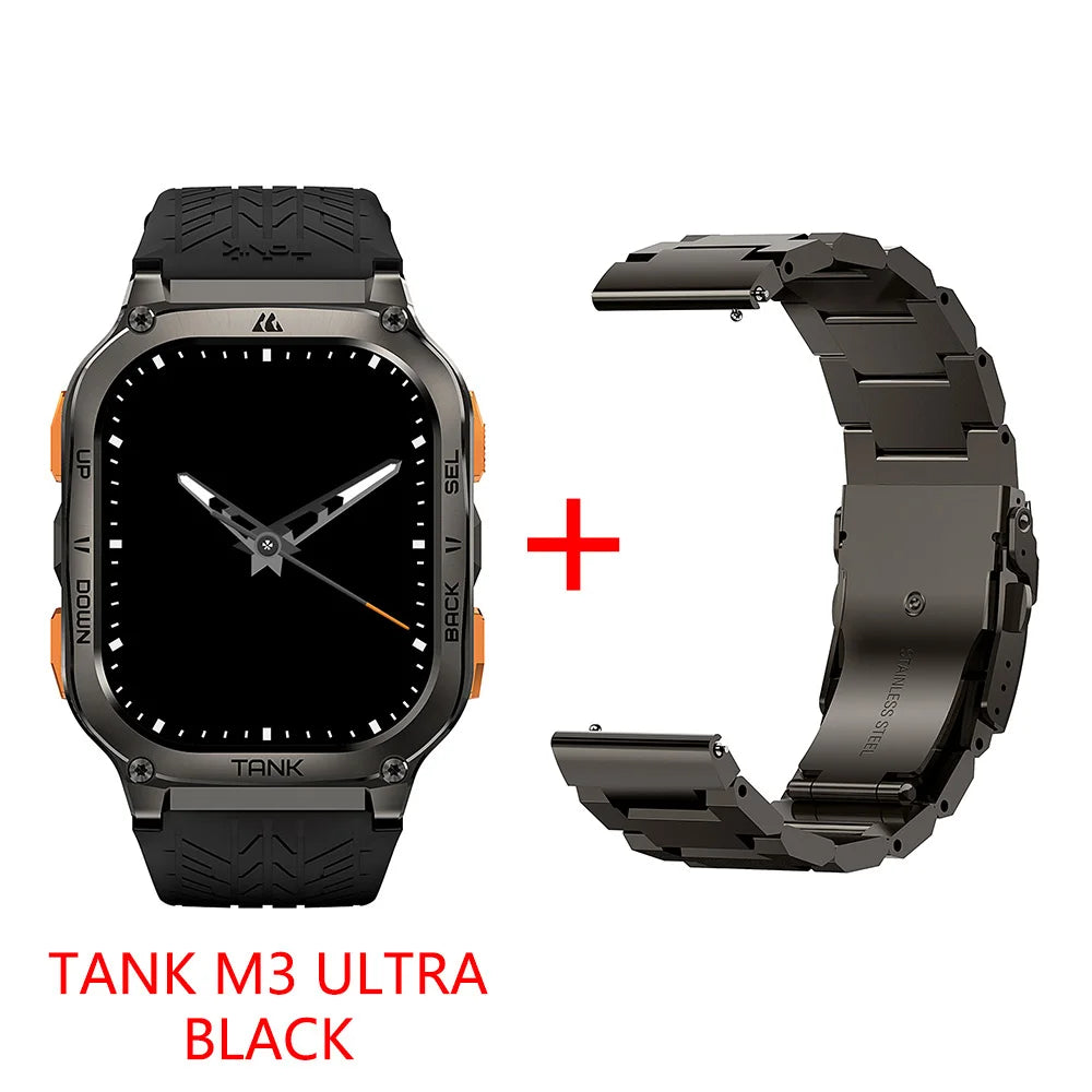2025 Original KOSPET TANK M3 Ultra GPS Smart Watch For Men Stainless Steel 5ATM IP69K Waterproof AOD AMOLED 24/7 Health Monitor