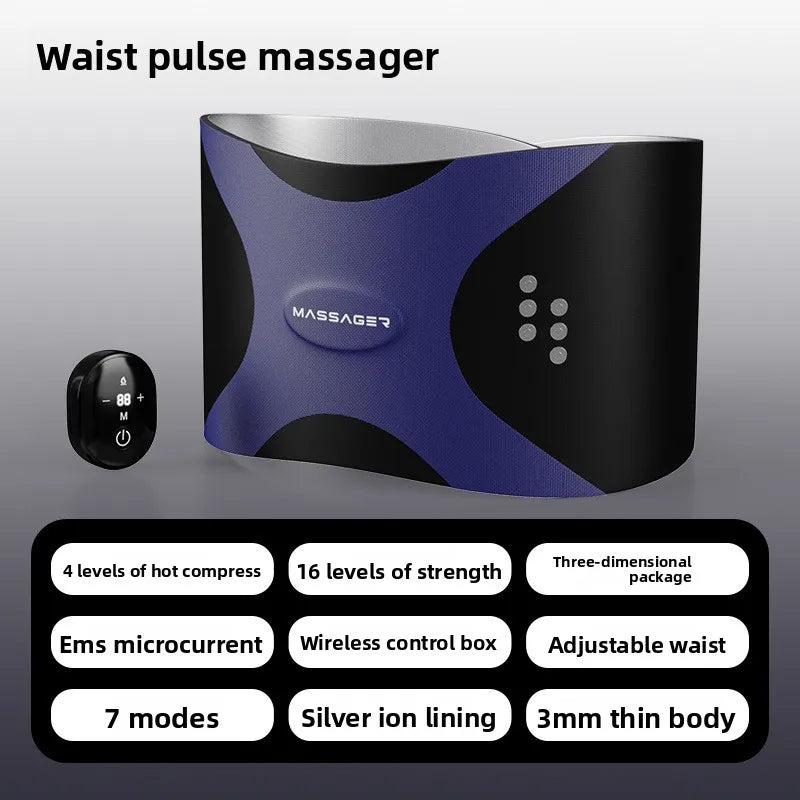Massage belt heating burst sweat pulse lazy sports hot compress abdominal lumbar massager waist massager
