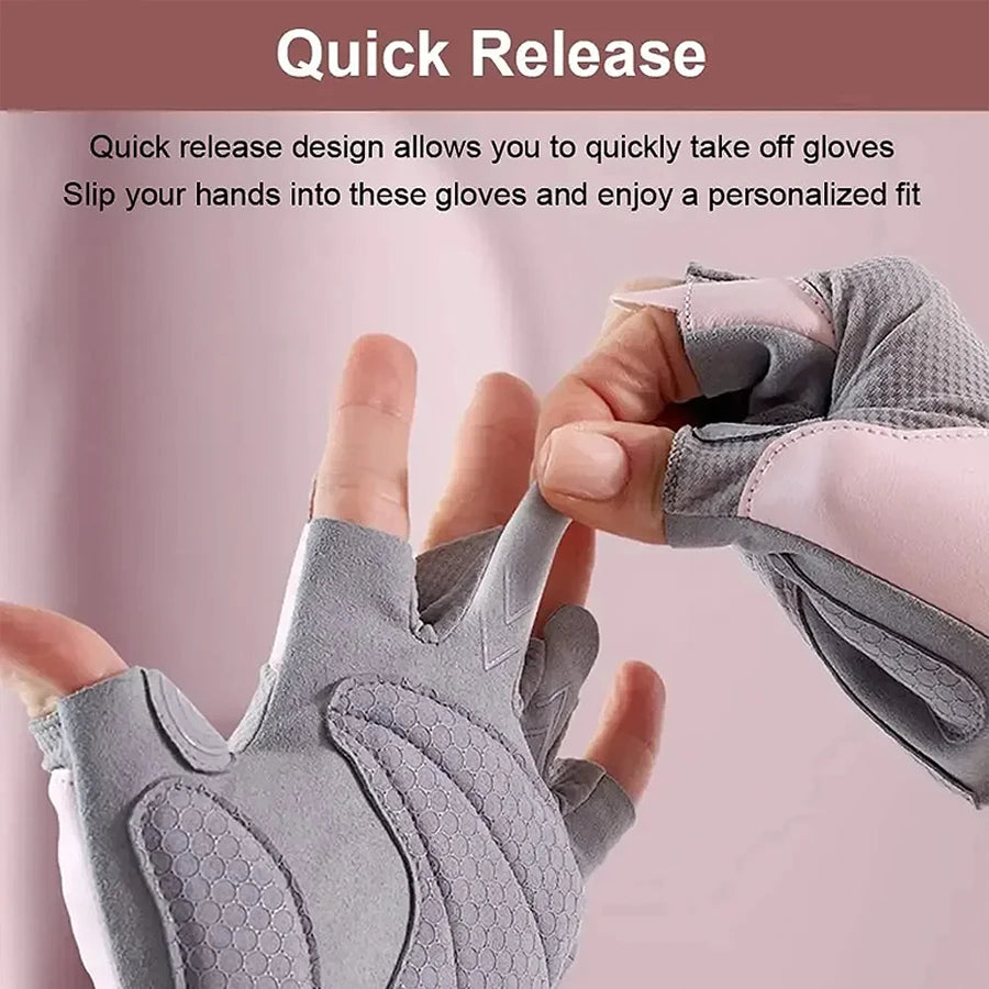 Fitness gloves - anti-slip, anti-curl, semi-fingered wrist guards for bar exercises, sports, cycling, yoga, outdoor activities.