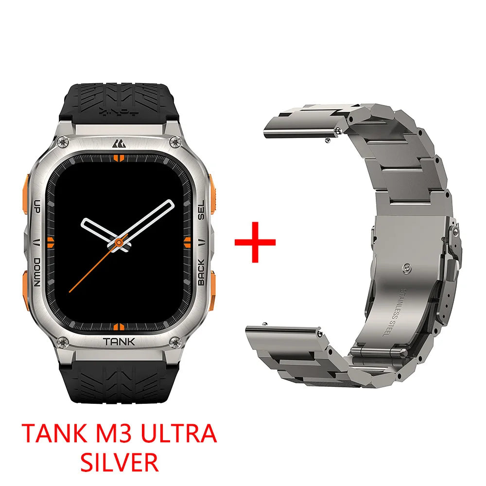 2025 Original KOSPET TANK M3 Ultra GPS Smart Watch For Men Stainless Steel 5ATM IP69K Waterproof AOD AMOLED 24/7 Health Monitor