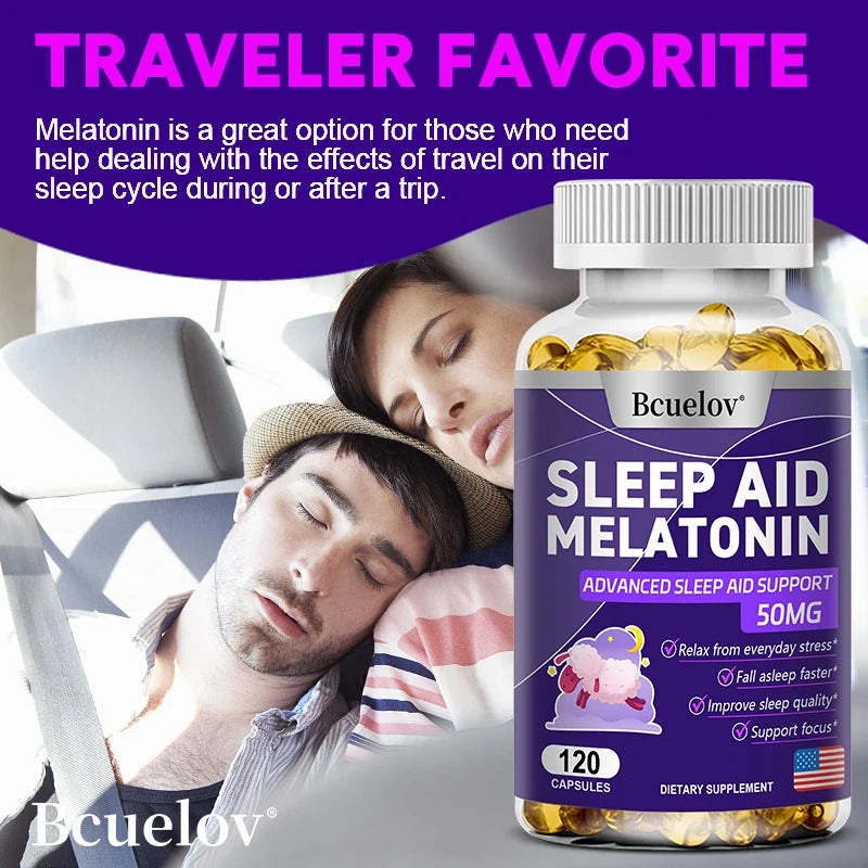 Melatonin 25mg Capsules Improve Sleep Quality Reliev Stress Sleep 120 Capsules