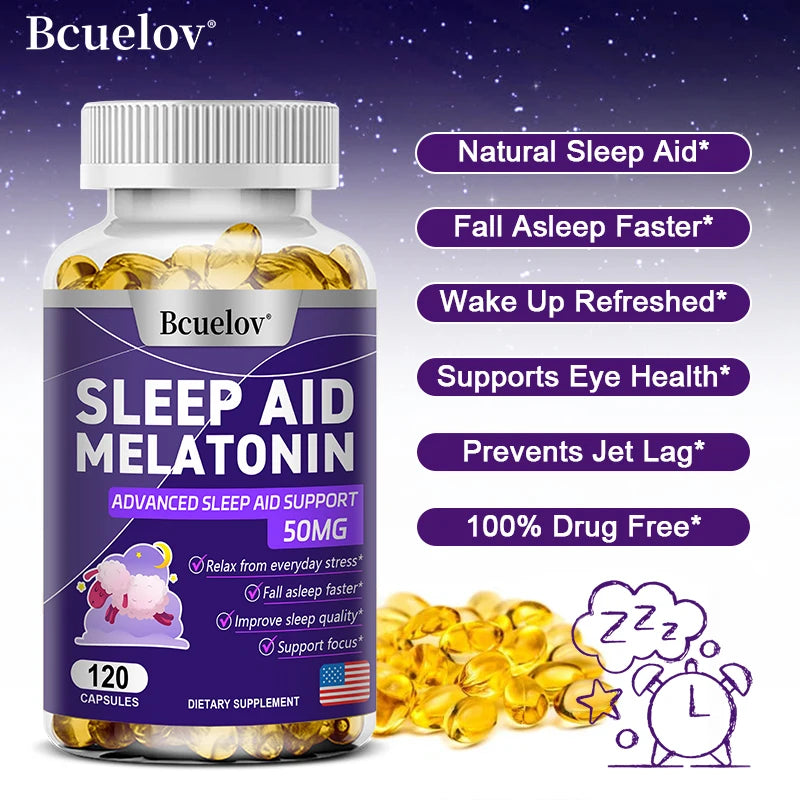 Melatonin 25mg Capsules Improve Sleep Quality Reliev Stress Sleep 120 Capsules
