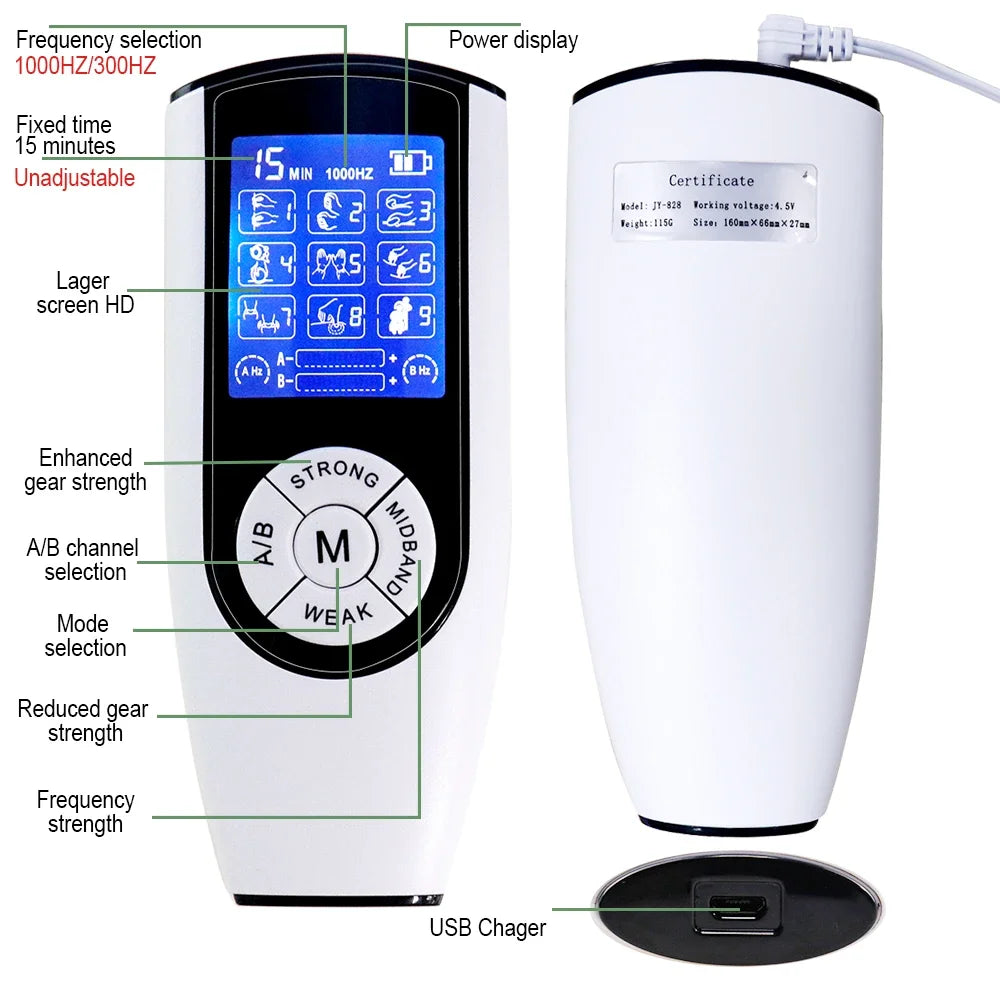 TENS Massager Cross Acupuncture Moxibustion EMS Muscle Stimulator for Pain Relief Whole Body Massage Digital Therapeutic Machine