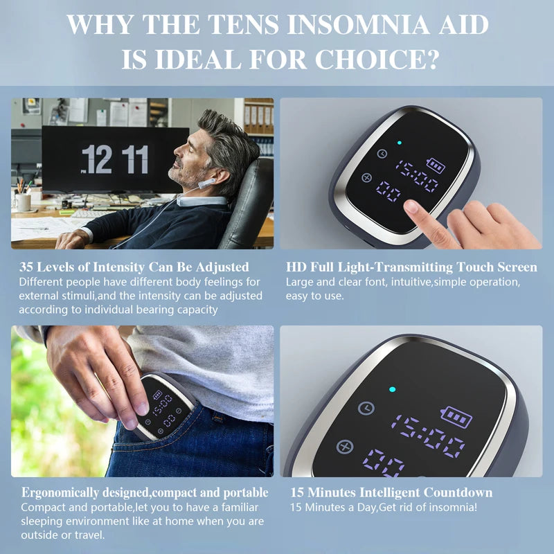 KTS Sleep Aid Device CES Stimulation Therapy 600mAh Hand-held Anxiety Depression Fast Sleep Instrument Sleeper Therapy Insomnia
